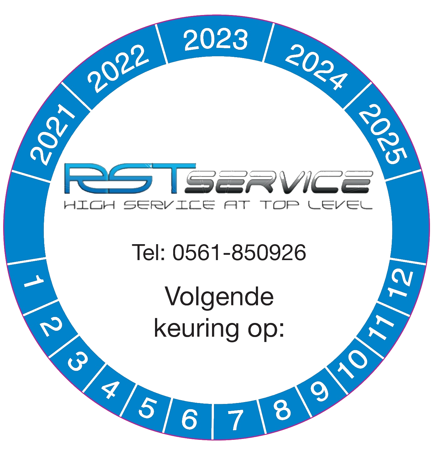 RST-Service keuringssticker